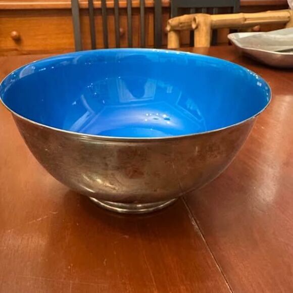 Vintage Other - Vintage 1960’s Reed & Barton Blue Silver Footed Bowl #105